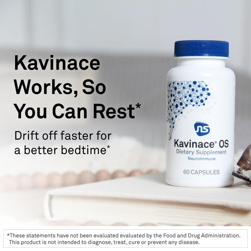 NeuroScience Kavinace OS Calm Sleep Aid with L-Theanine & 5 mg Melatonin – 60 Capsules