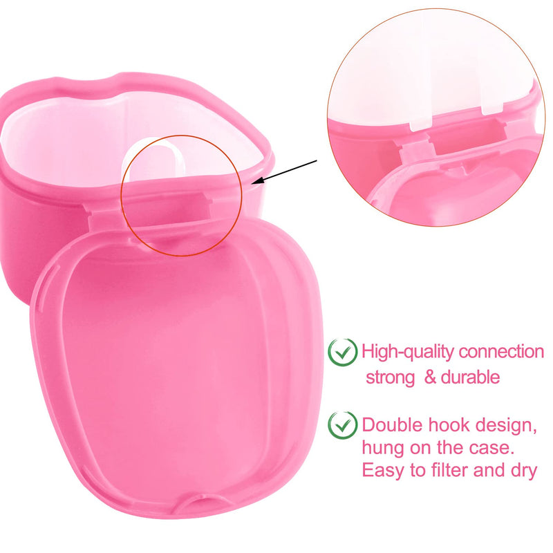 Keedolla Denture Cleaning Case | Portable Retainer Container - Pink