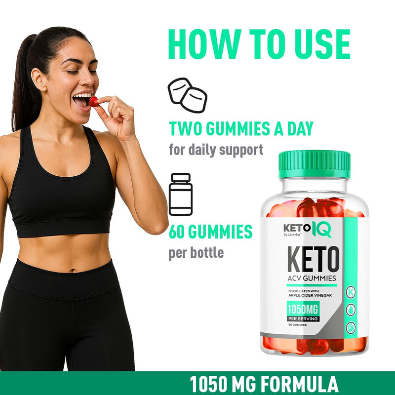 (3 Pack) Keto IQ ACV Gummies – Premium All-Natural Apple Cider Vinegar Formula, 180 Gummies