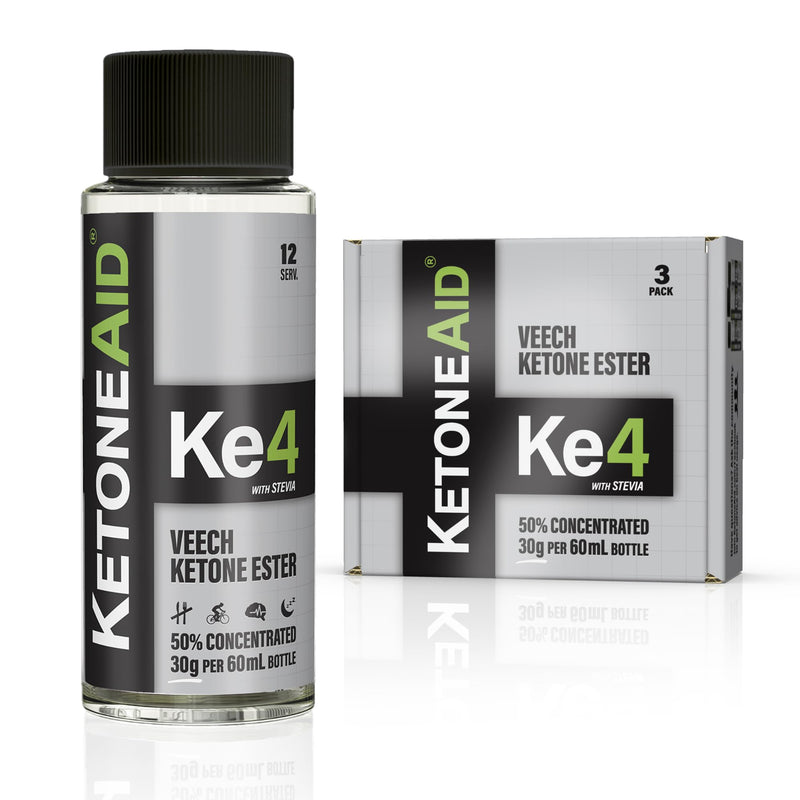 KetoneAid KE4 Ketone Ester Concentrate | 12 Servings per Bottle, 3-Pack | No Sugar, No Caffeine, Made in USA