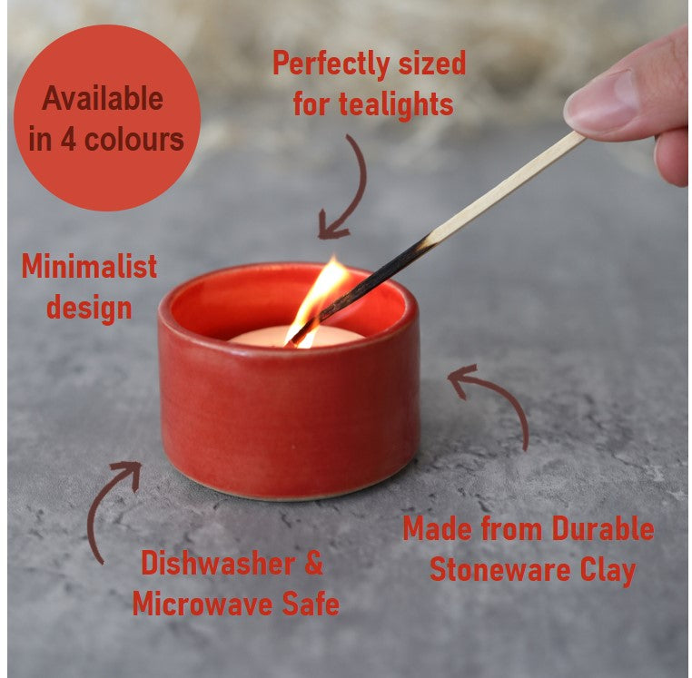 Cherry Red Classic Tea Light Holders