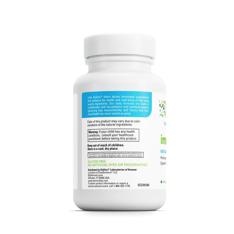 Little DaVinci Immuni-z Kids Zinc Lozenge – Immune & Brain Support (Lemon, 60 Lozenges)
