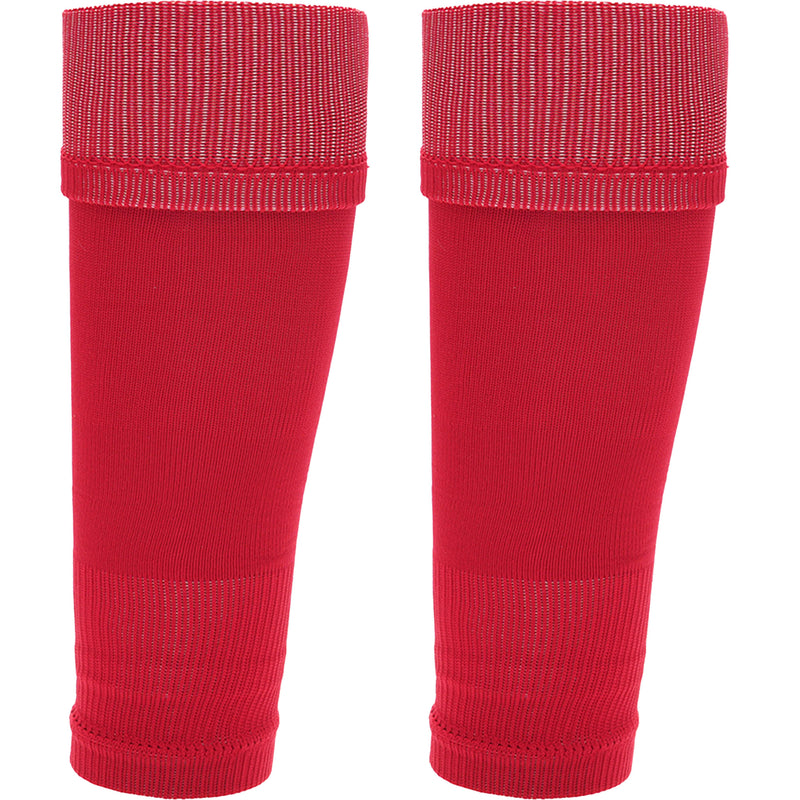 Kids Leg Sleeve Socks Red Fits Over Calf Shin Pads Compression Sleeves for Football Training Running by Sock Stack