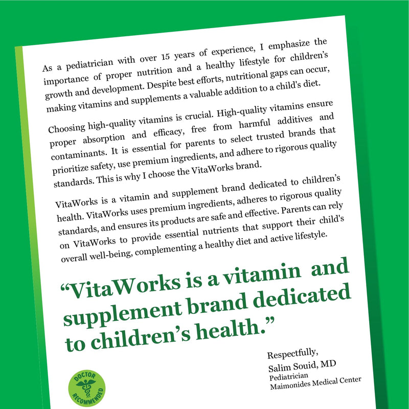 Kids Magnesium Chewable 300mg – Vegan, Non-GMO, Gluten Free | Vitaworks