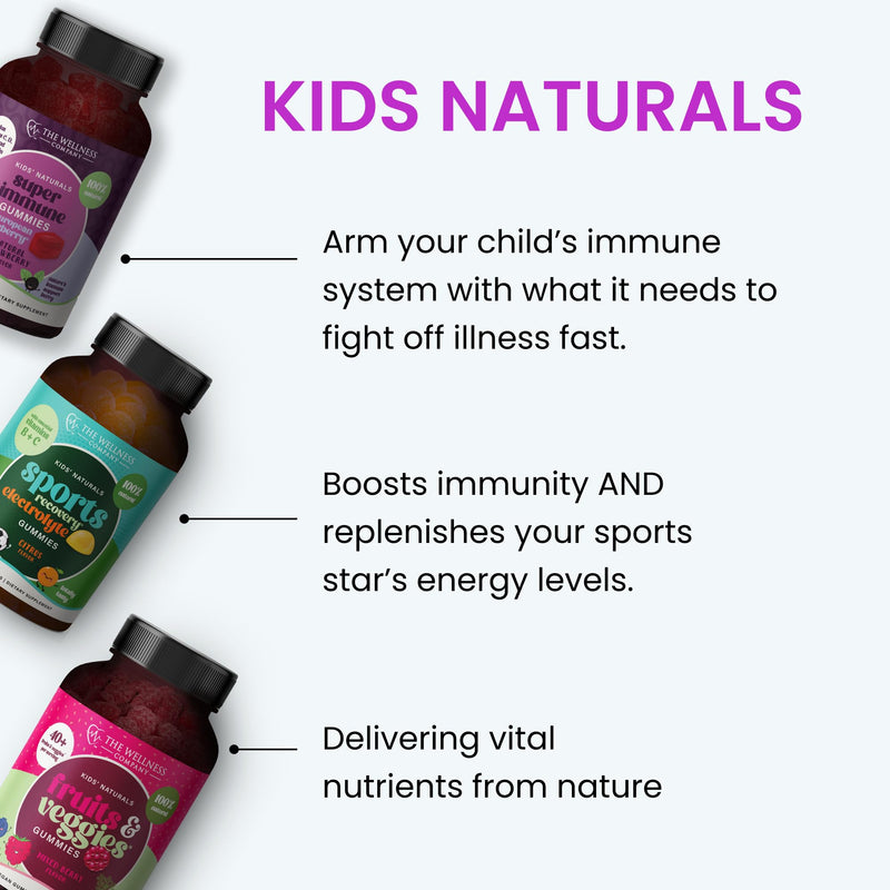 The Wellness Company Kids' Naturals Fruits & Veggies Gummies – Daily Nutrition Support | 60ct (1 Month Supply)