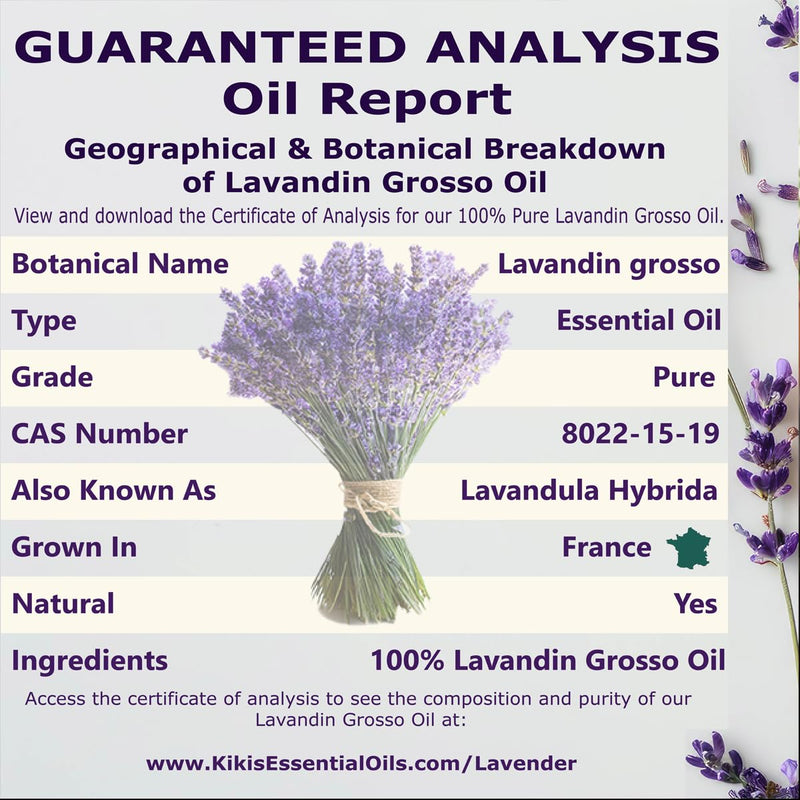 Kiki's Lavender Essential Oil 4oz | 100% Pure & Natural, Premium Grade (Glass Dropper)