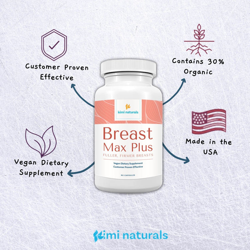 KIMI Naturals Breast Max Plus - Natural Breast Enhancement Pills (90 Capsules)