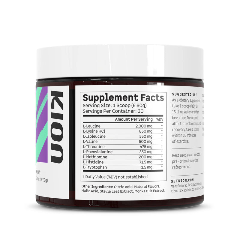 Kion Aminos – Essential Amino Acids Powder for Energy and Recovery (30 Servings) – Mixed Berry