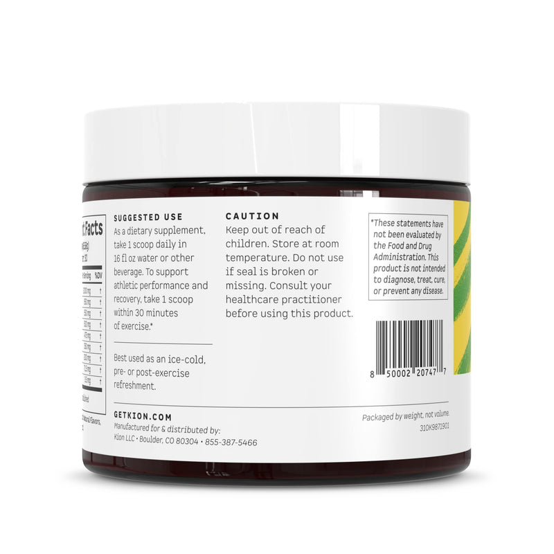 Kion Aminos Essential Amino Acids Powder | 30 Servings, Cool Lime, No Caffeine