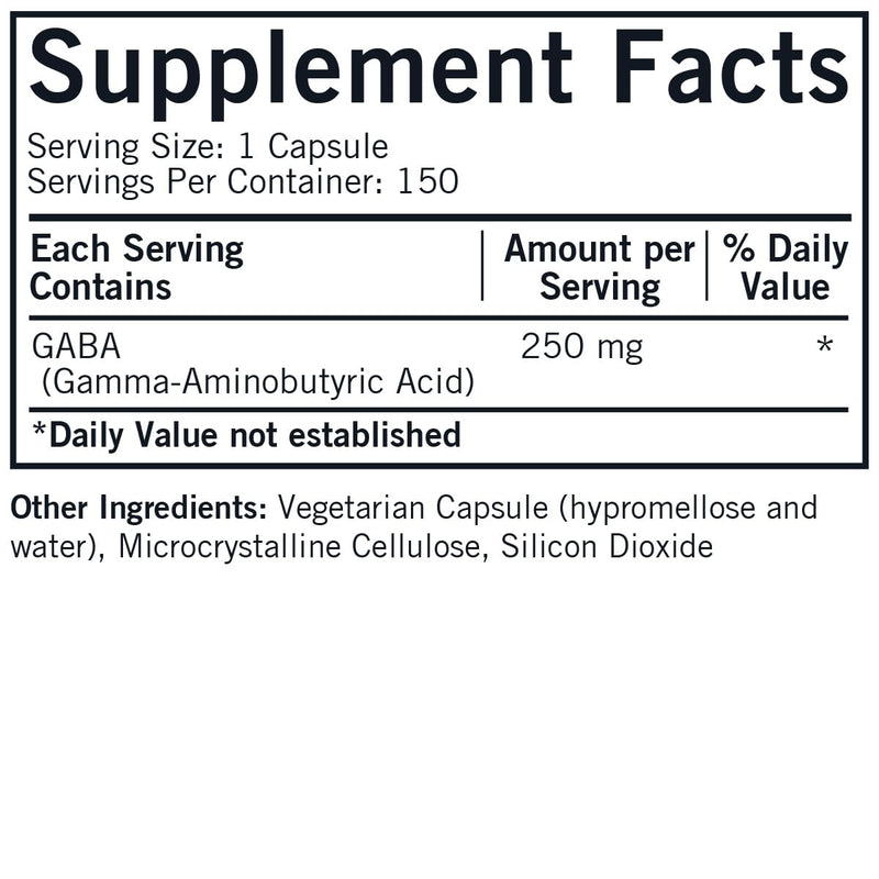 Kirkman GABA 250 mg – 150 Caps | Supports Relaxation & Sleep