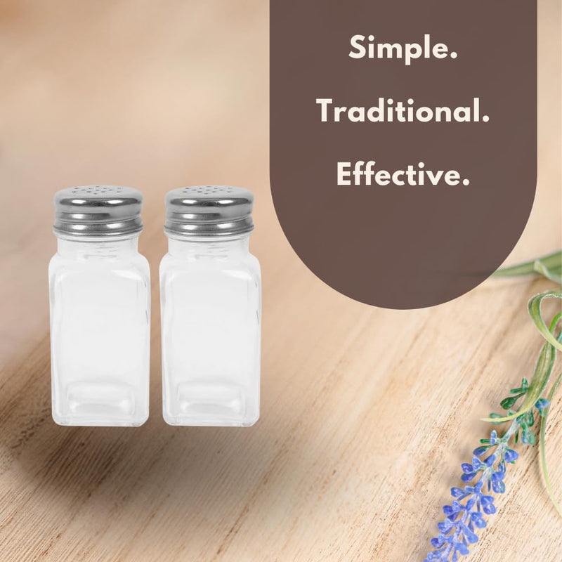 Clear Glass Salt and Pepper Shaker Set for Dining Tables