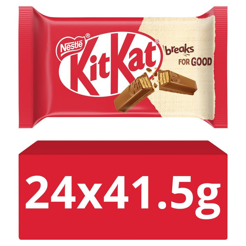 KITKAT 4 Finger Milk Chocolate Bar, 41.5g (Box of 24)
