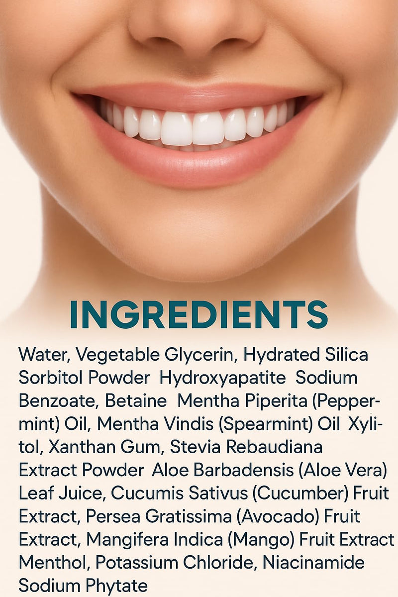 KLARI Fluoride-Free Toothpaste – 7.5% Micro-Hydroxyapatite & 1% Niacinamide | Clean Mint | 4.23 oz