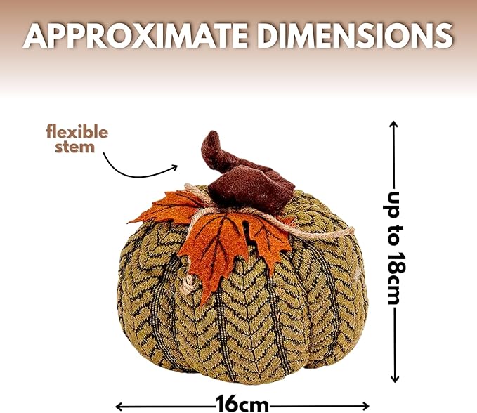 3 Pack Medium Plush Pumpkin Handcrafted Autumn Decorations