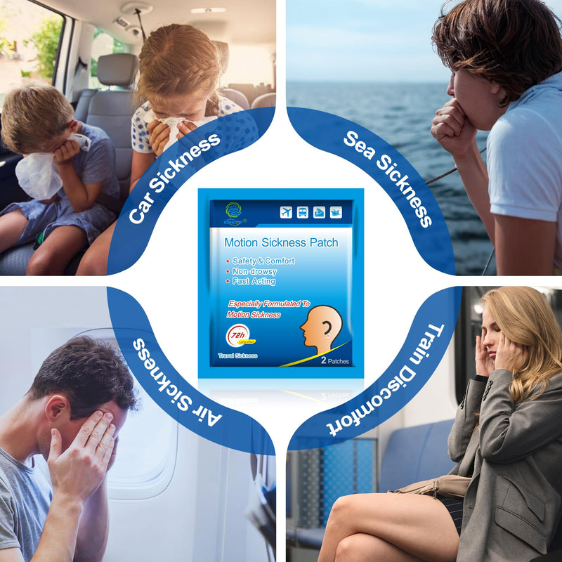 KONGDY 20-Count Motion Sickness Patches — Non-Drowsy Travel Comfort for Cruise, Car, and Air Travel