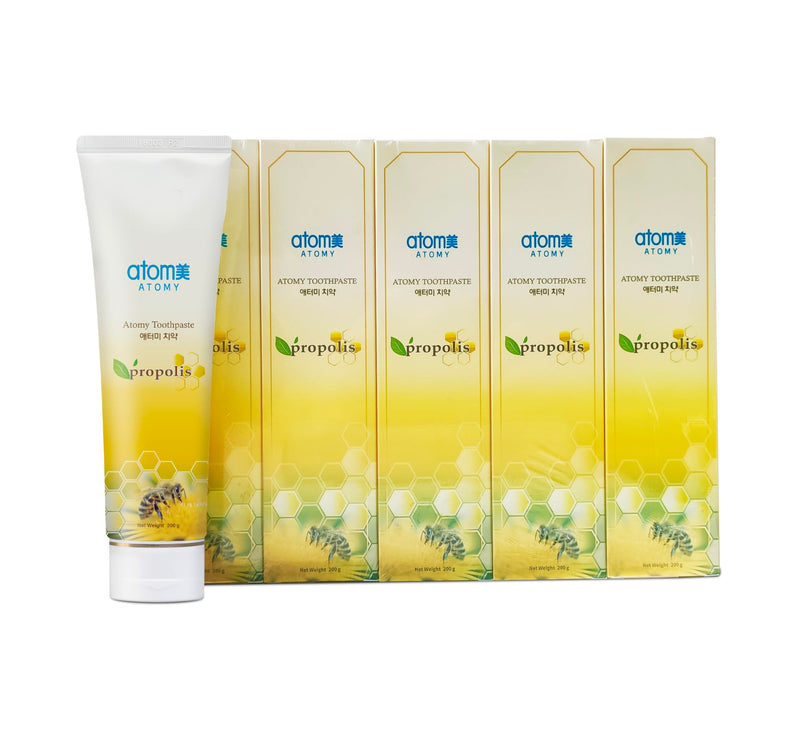 Korean Propolis Toothpaste – Bees Dental Oral Care System (7.05 oz x 5 pcs) for Atomy