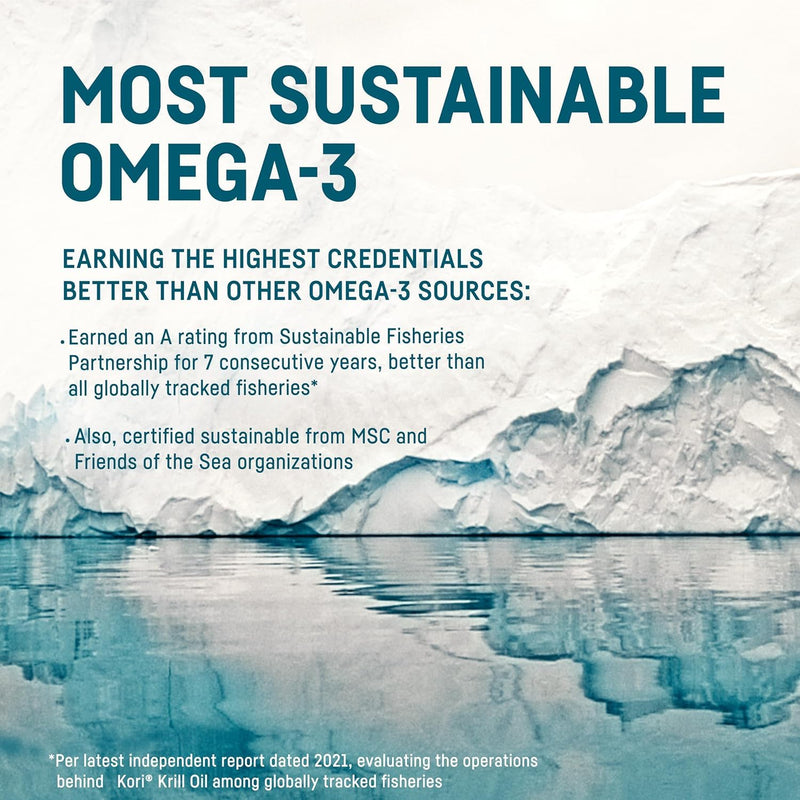 Kori Krill Oil Omega-3 Softgels – Superior Absorption Antarctic Krill, 400 mg, 270 Softgels (EPA & DHA)