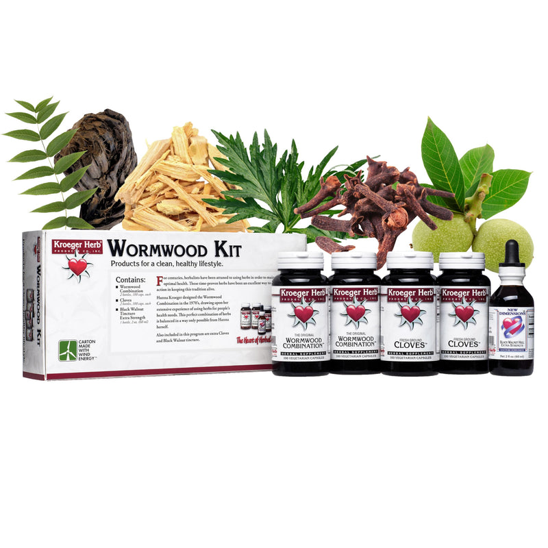 Kroeger Herb Wormwood Detox Kit – Capsules, Non-GMO & Gluten Free, Made in USA