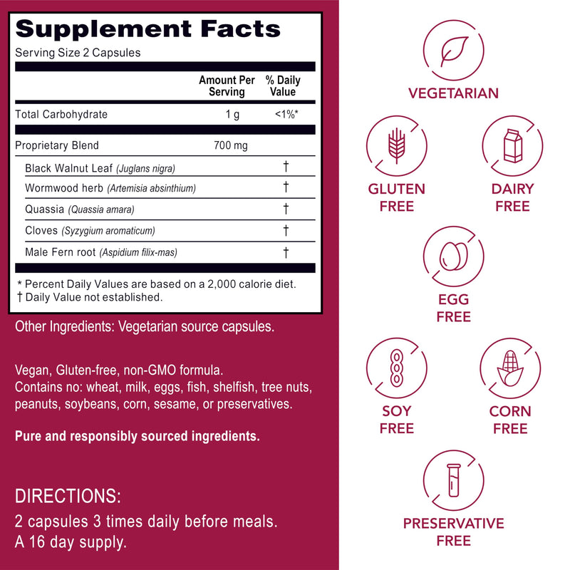 Kroeger Herb Wormwood Detox Kit – Capsules, Non-GMO & Gluten Free, Made in USA