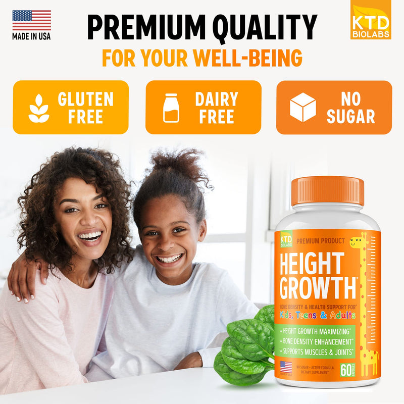 KTD BIOLABS Height Growth Maximizer – Made in USA | Natural Height Pills