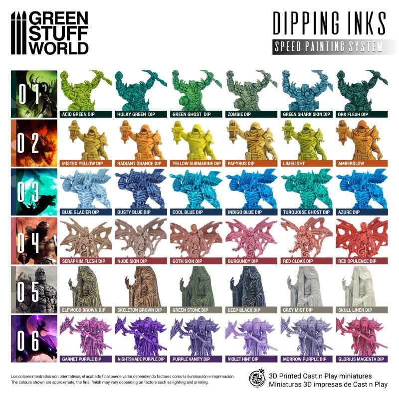 Green Stuff World Paint Set - Dipping collection 01 (Green)