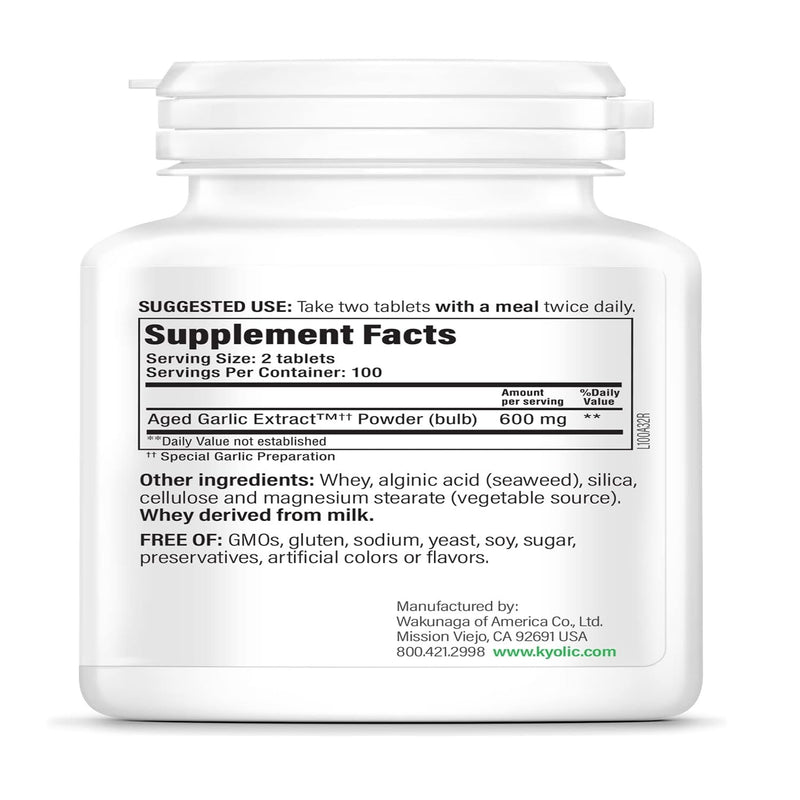 Kyolic Aged Garlic Extract Formula 100 – Cardiovascular Health (200 Tablets)