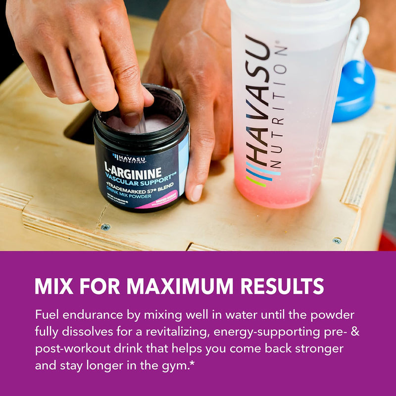 L-Arginine Powder with L-Citrulline & Beet Root - Pre/Post Workout Support, Mixed Berry, 30 Scoops