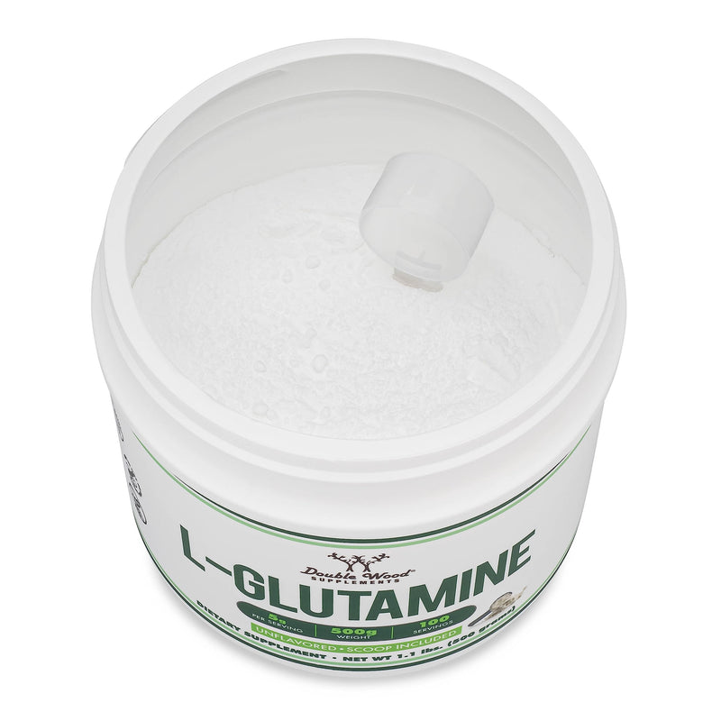 L-Glutamine Powder 1.1lbs (100 Servings) Unflavored - Keto & Vegan | Double Wood