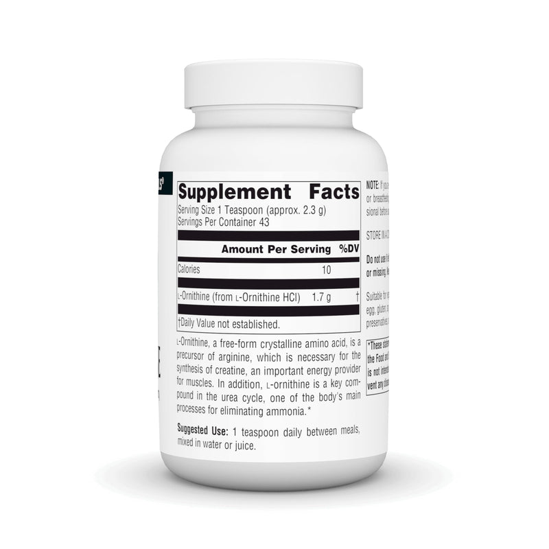 Source Naturals L-Ornithine Free-Form Amino Acid Powder for Muscle Support - 100 Grams