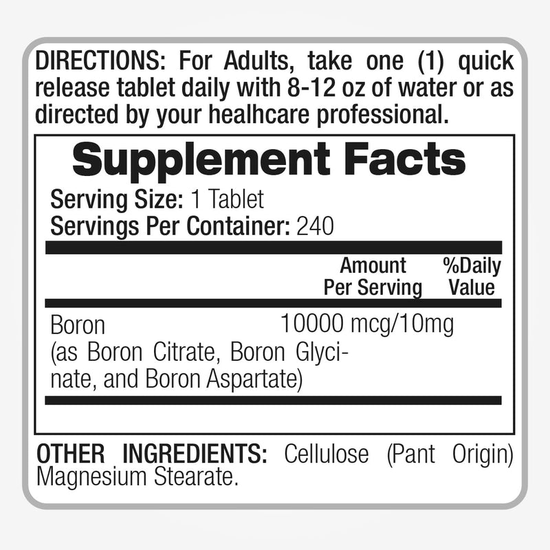 Lab Boron 10 mg – 240 Servings | Ultra-High Absorption Boron for Men | Fito Medic's