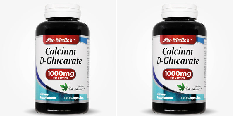 Calcium D-Glucarate 1000mg - 120 Caps (Pack of 2) | Detox & Hormone Support