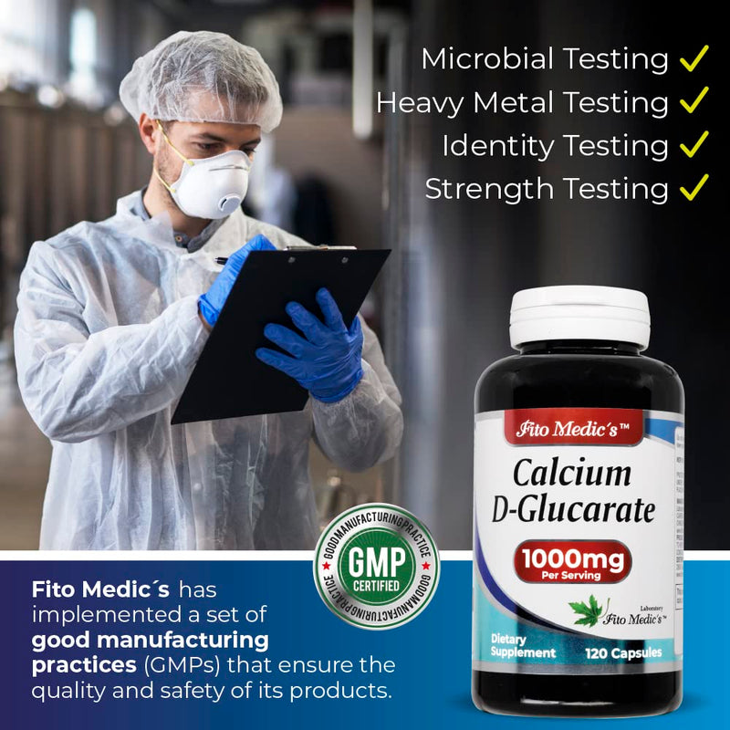 Calcium D-Glucarate 1000mg - 120 Caps (Pack of 2) | Detox & Hormone Support