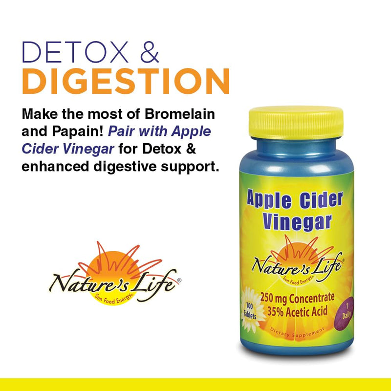 Nature's Life Bromelain & Papain — Digestive Enzymes (250mg, 250 CT)