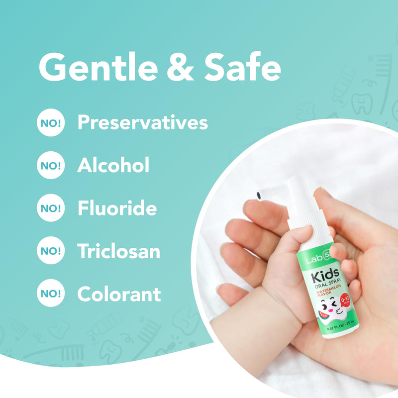 LAB52 Kids Oral Spray – Fluoride Free Xylitol Strawberry Flavor for Newborn to Preschoolers | Daily Oral Care & Fresh Breath