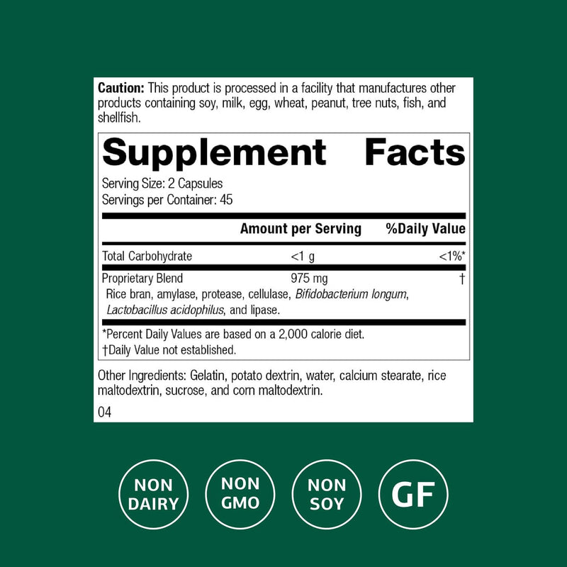 Standard Process Lact-ENZ – Whole Food Immune & Digestive Support, 90 Capsules