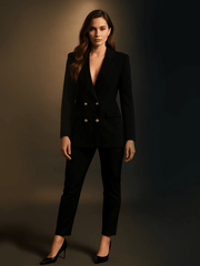 Ladies Gold Button Blazer - InStock