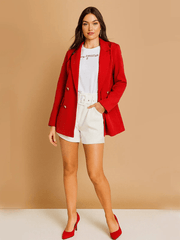 Ladies Gold Button Blazer - InStock