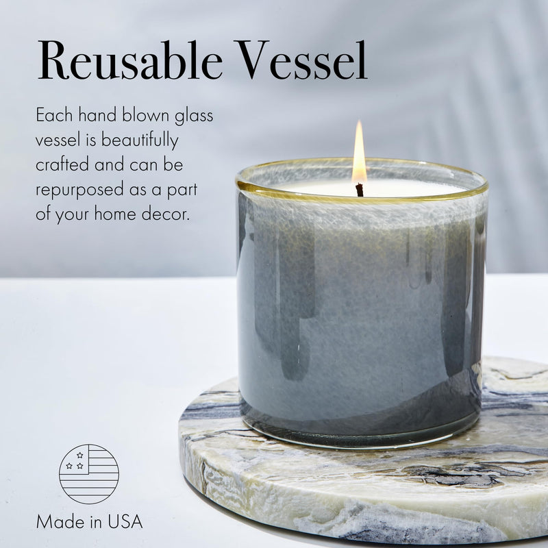 LAFCO New York Signature Candle Sea & Dune 2-Pack • 15.5 oz Each • 90-Hour Burn • Hand Blown Glass Vessel • Made in USA