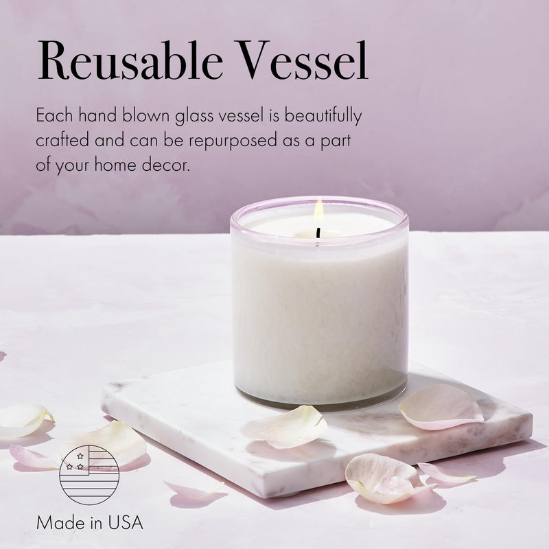 LAFCO New York Signature Candle – Blush Rose (15.5 oz, 90-Hour Burn Time)
