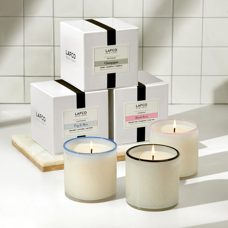 LAFCO New York Signature Candle: Fog & Mist (15.5 oz, 90-Hr Burn) - Made in USA
