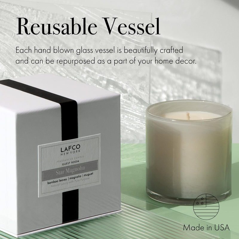 LAFCO New York Signature Candle Star Magnolia - 15.5 oz, 90-Hour Burn, USA Made