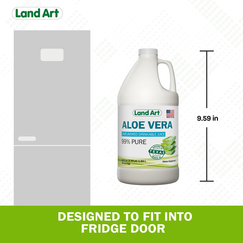 Land Art Pure Aloe Vera Juice Unflavored – 99.7% Organic, Cold-Processed, 64 oz Pack of 2