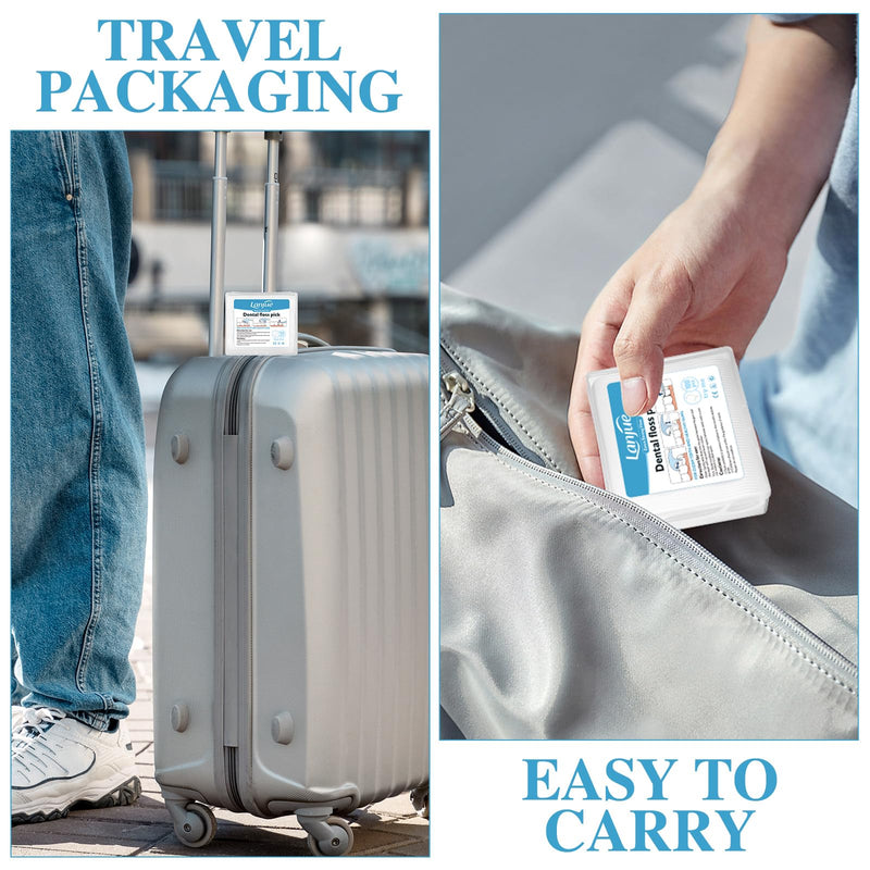 Lanjue 400 Count Dental Floss Picks – Travel Flossers with 4 Portable Cases