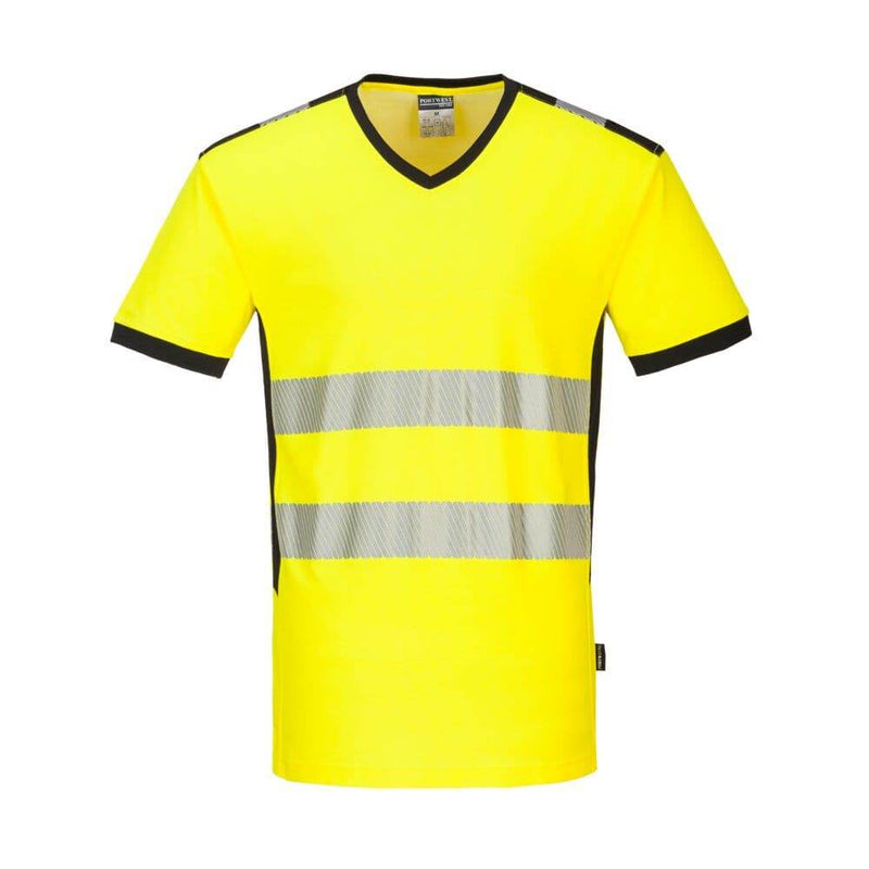 PORTWEST PW310 PW3 HI-VIS V-NECK MESH INSERT T-SHIRT S/S