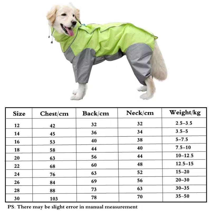 Large Dog Rain Coat - All-In-One