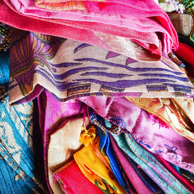 Large sari gift bags with drawstring