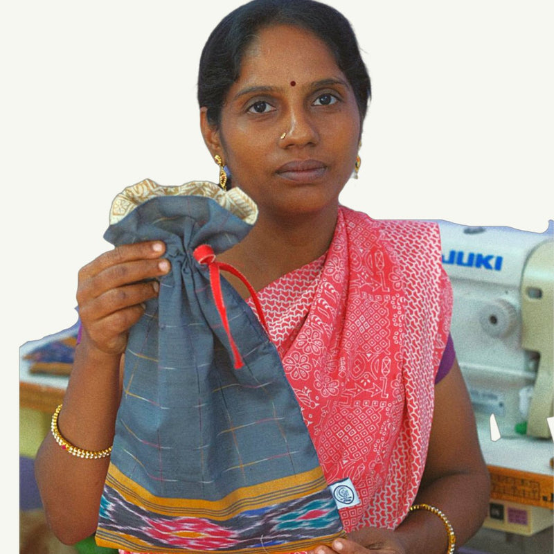 Large sari gift bags with drawstring