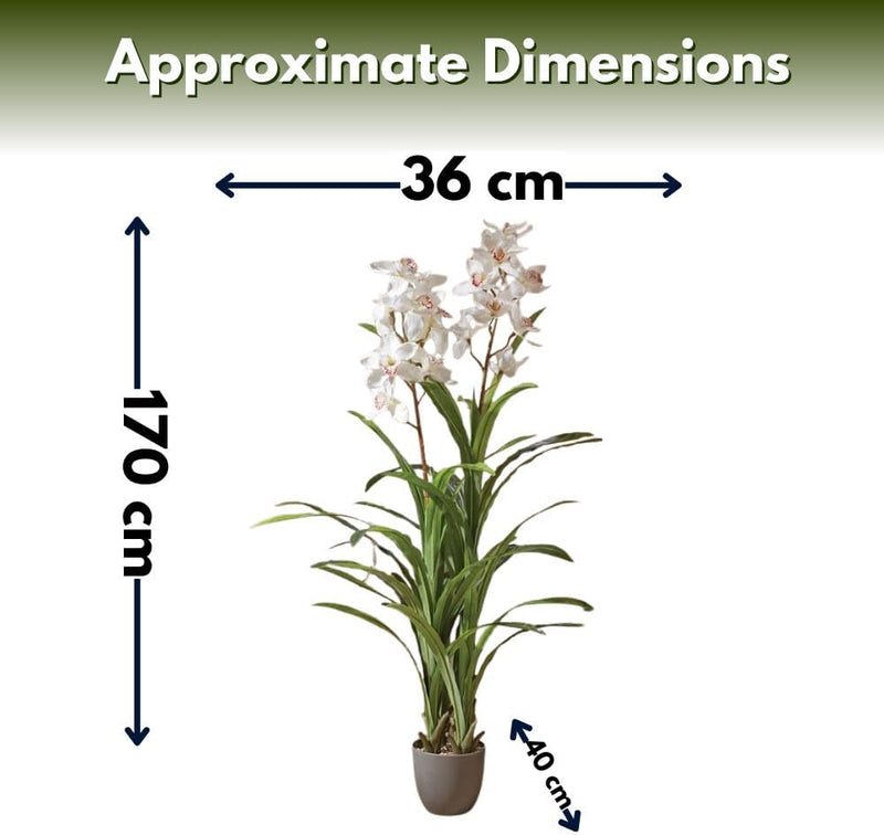 Large Artificial Orchid Plant 170cm White Indoor Floor Décor