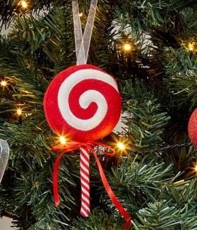 Large Candy Cane Christmas Bauble Hanging Decoration 17cm
