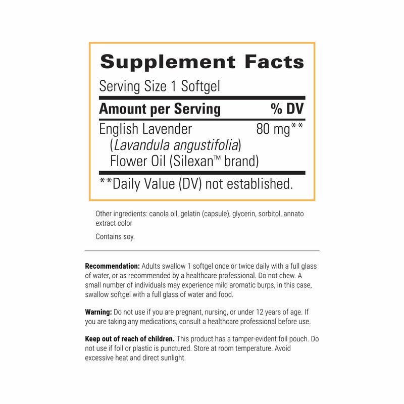 Integrative Therapeutics Lavela WS 1265 – Lavender Oil Softgels for Sleep & Stress Support (Dairy-Free)